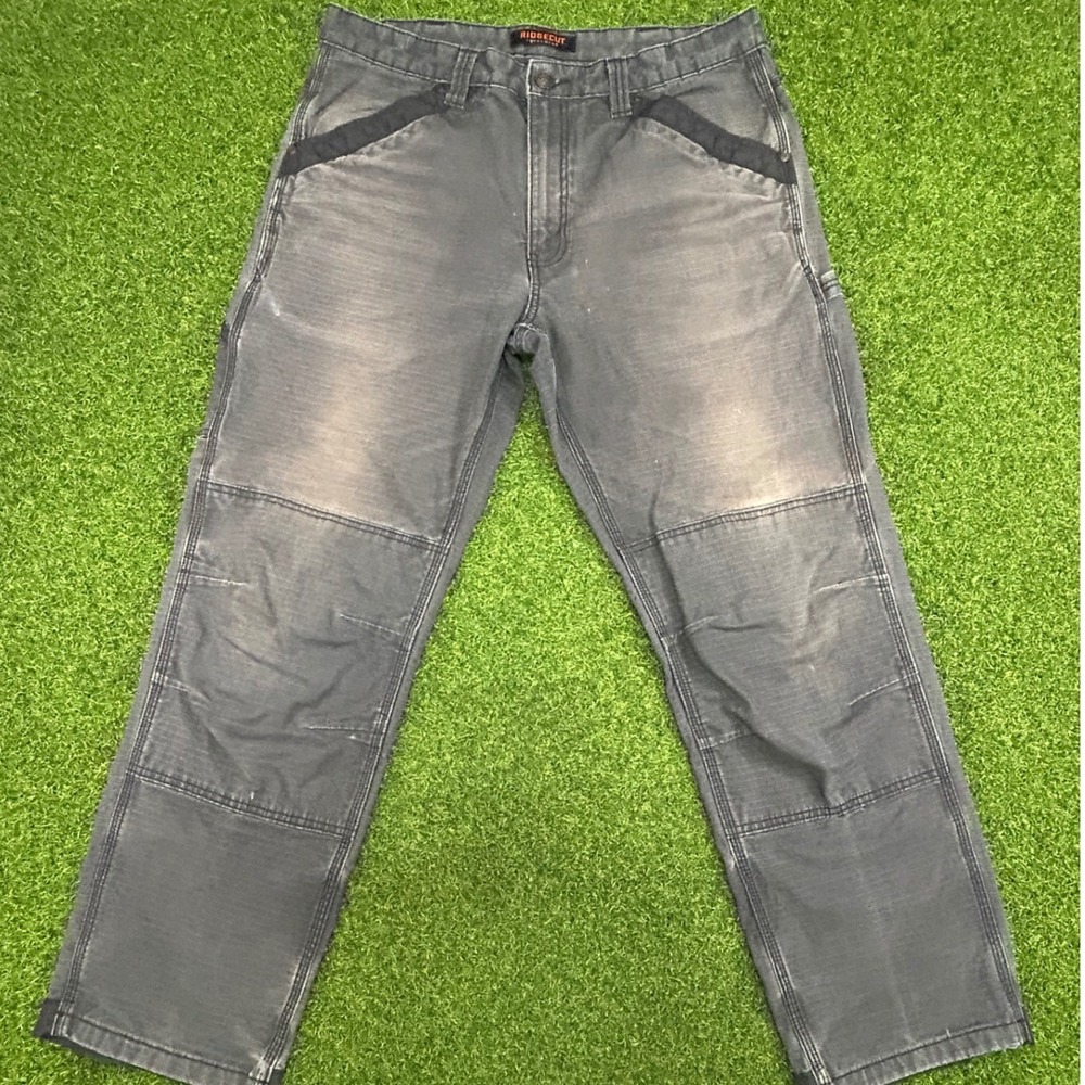 Ridgecut Toughwear Mens Double Knee Ripstop‎ Work Pants Faded Gray 34x31 Utility